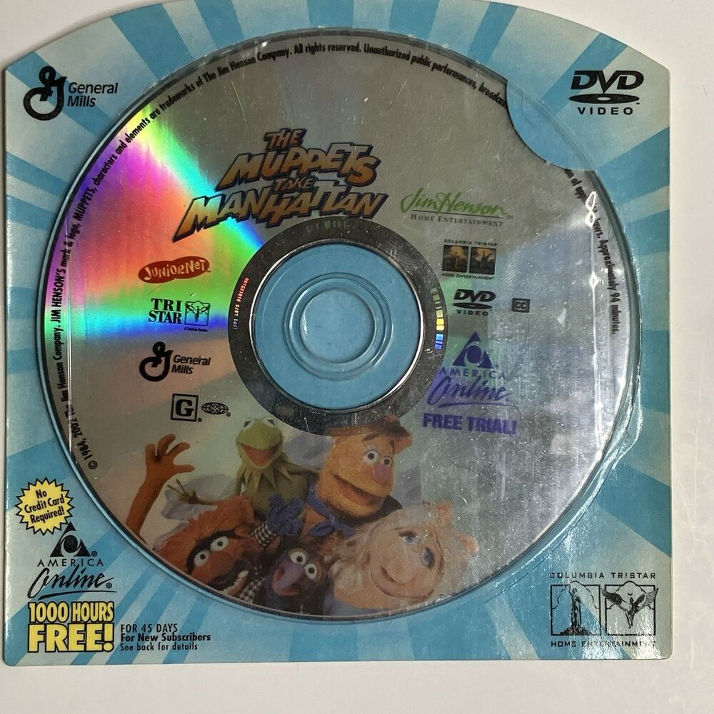 General Mills The Muppets Take Manhattan America Online Trial DVD AOL - READ